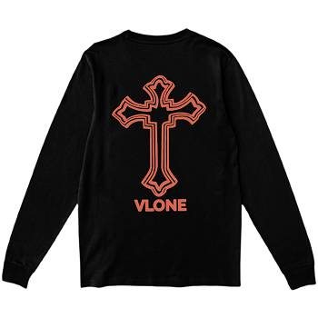 Black Vlone Cross Long Sleeve Rappers Collab Tupac-Shakur | AU_CT3634