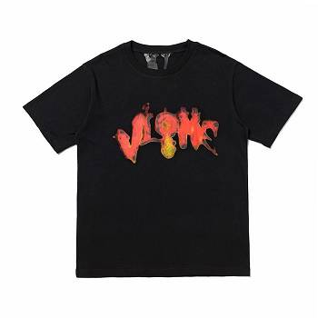 Black Vlone Halloween Flaming Pumpkin Hot Sale T Shirts | AU_GH7345