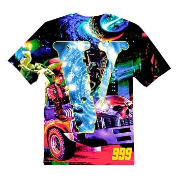 Multicolor Vlone Cosmic Racer T-Shirt Rappers Collab Juicewrld | AU_R7436