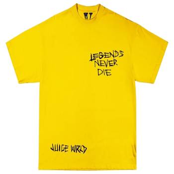 Yellow Vlone Inferno Tee Yellow for Adults Rappers Collab Juicewrld | AU_R4331
